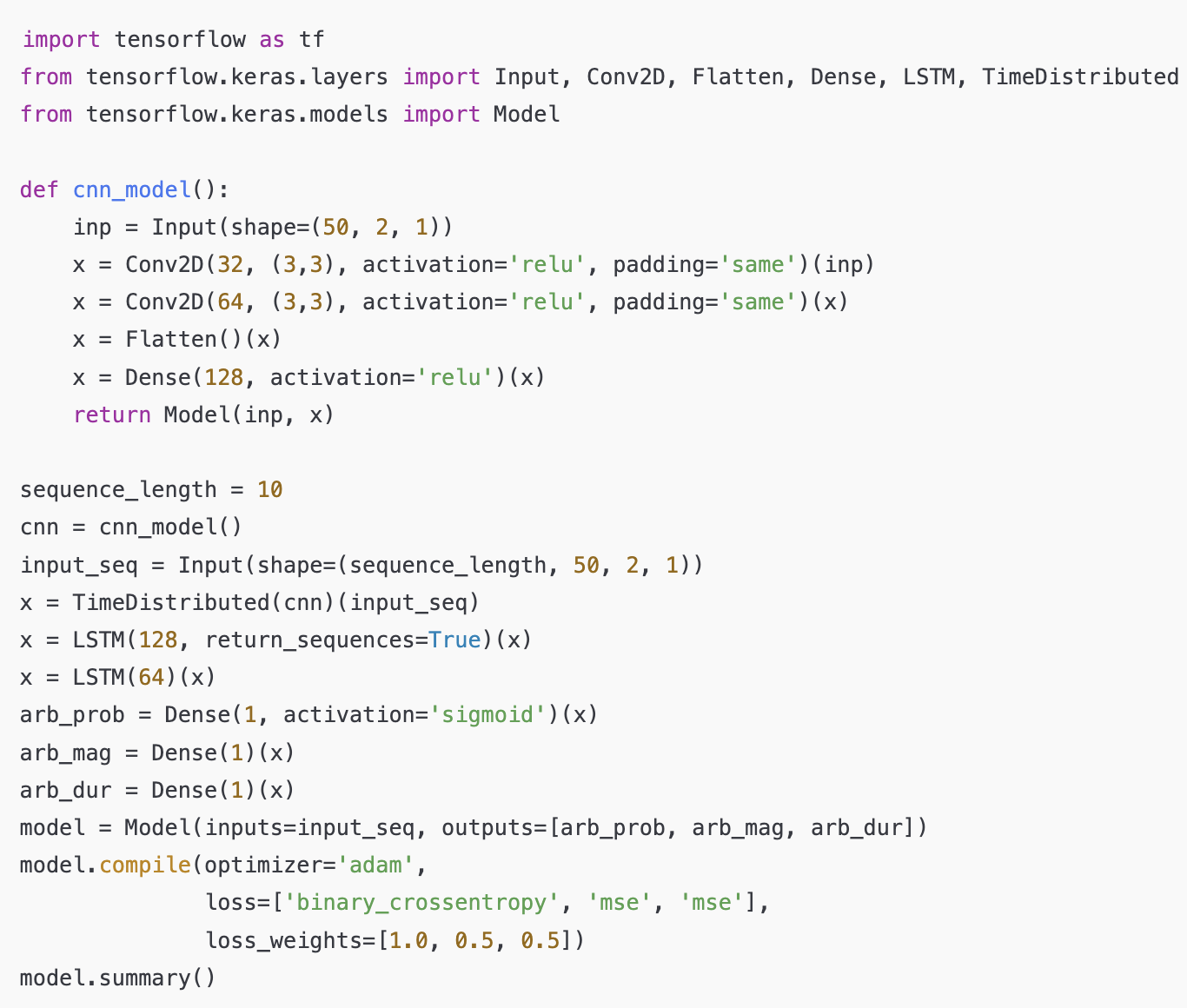 NeuralArB Example Code Snippet