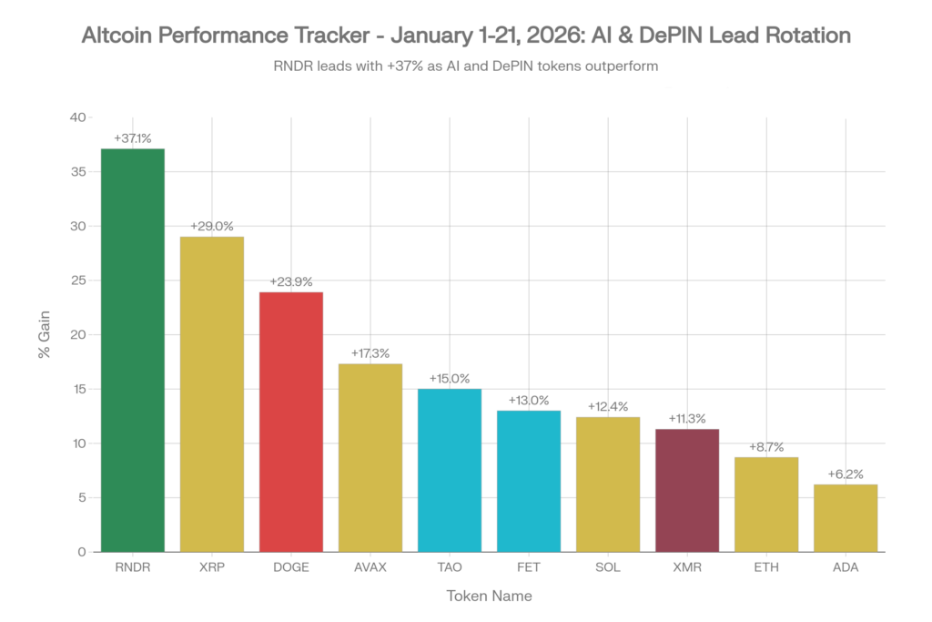 Altcoin Performance Tracker (Jan 1-21, 2026)