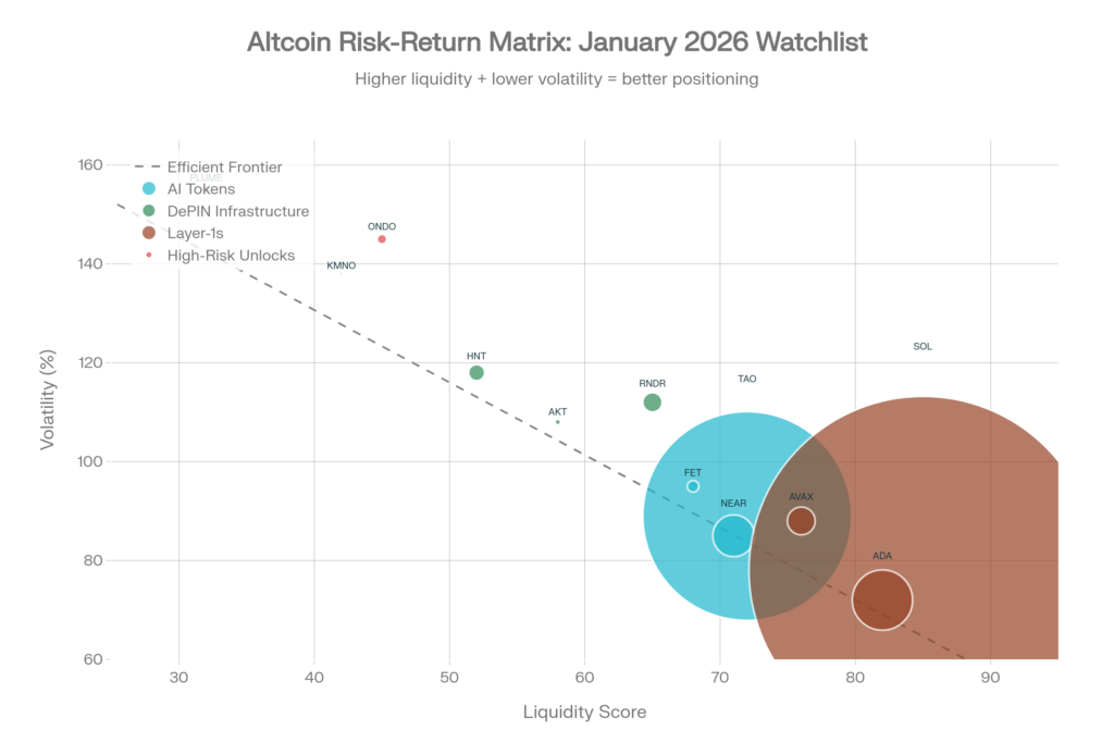 Risk-Return Matrix: 12-Token Watchlist