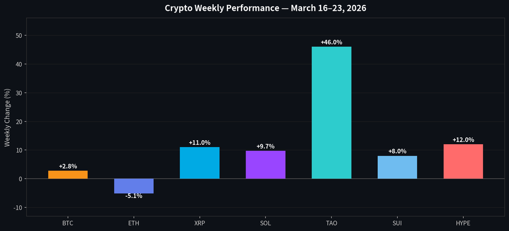 Crypto Weekly Performance Bar Chart