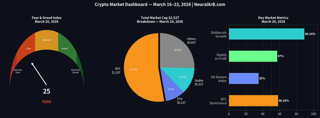 Market Dashboard (Fear & Greed, Market Cap, Key Metrics)