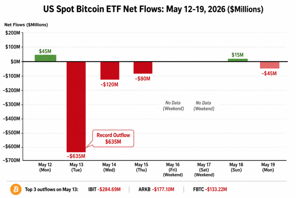 ETF Net Flows (record $635M outflow)